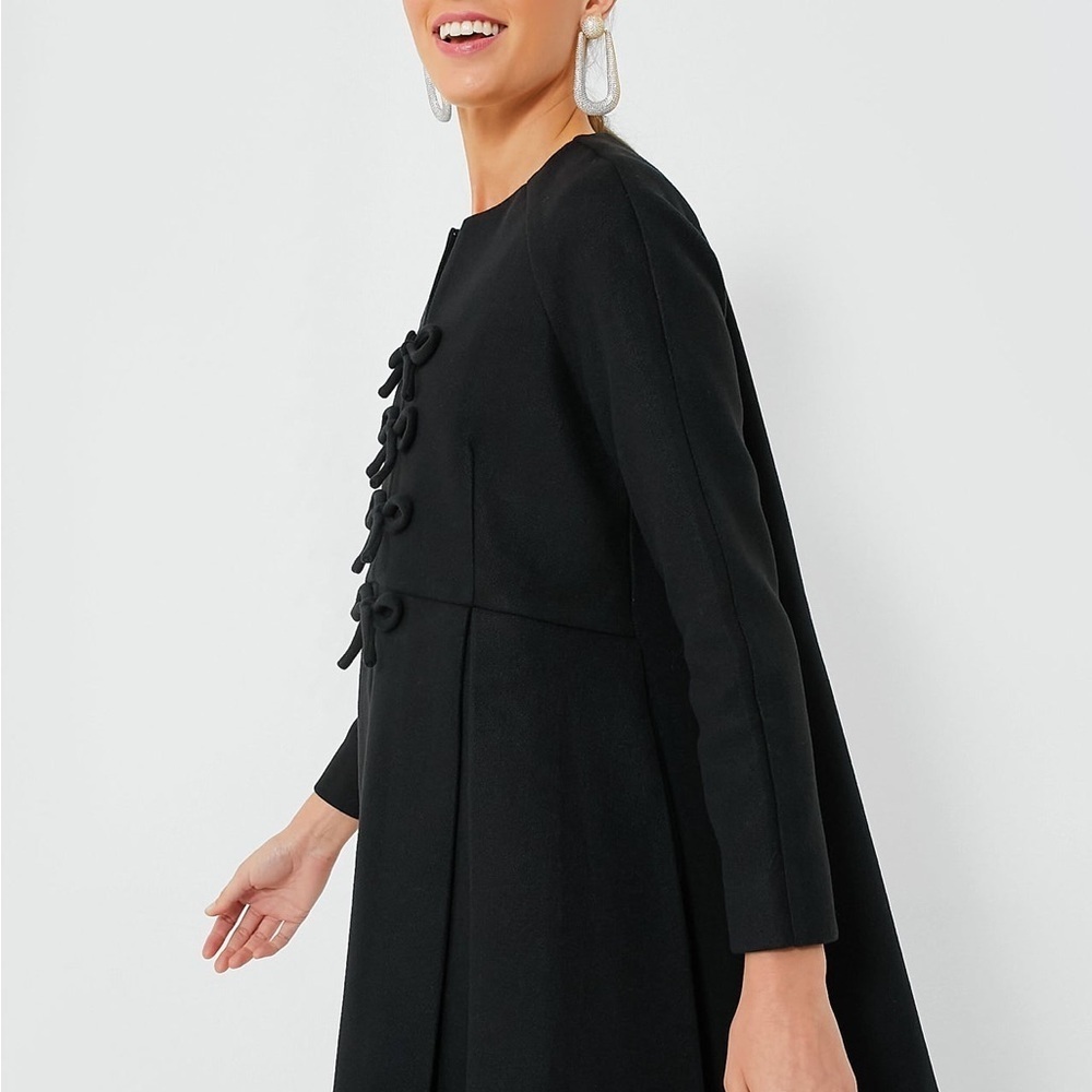 NWT Tuckernuck Black Blair Bow Coat Dress Sz XS - Picture 3 of 11